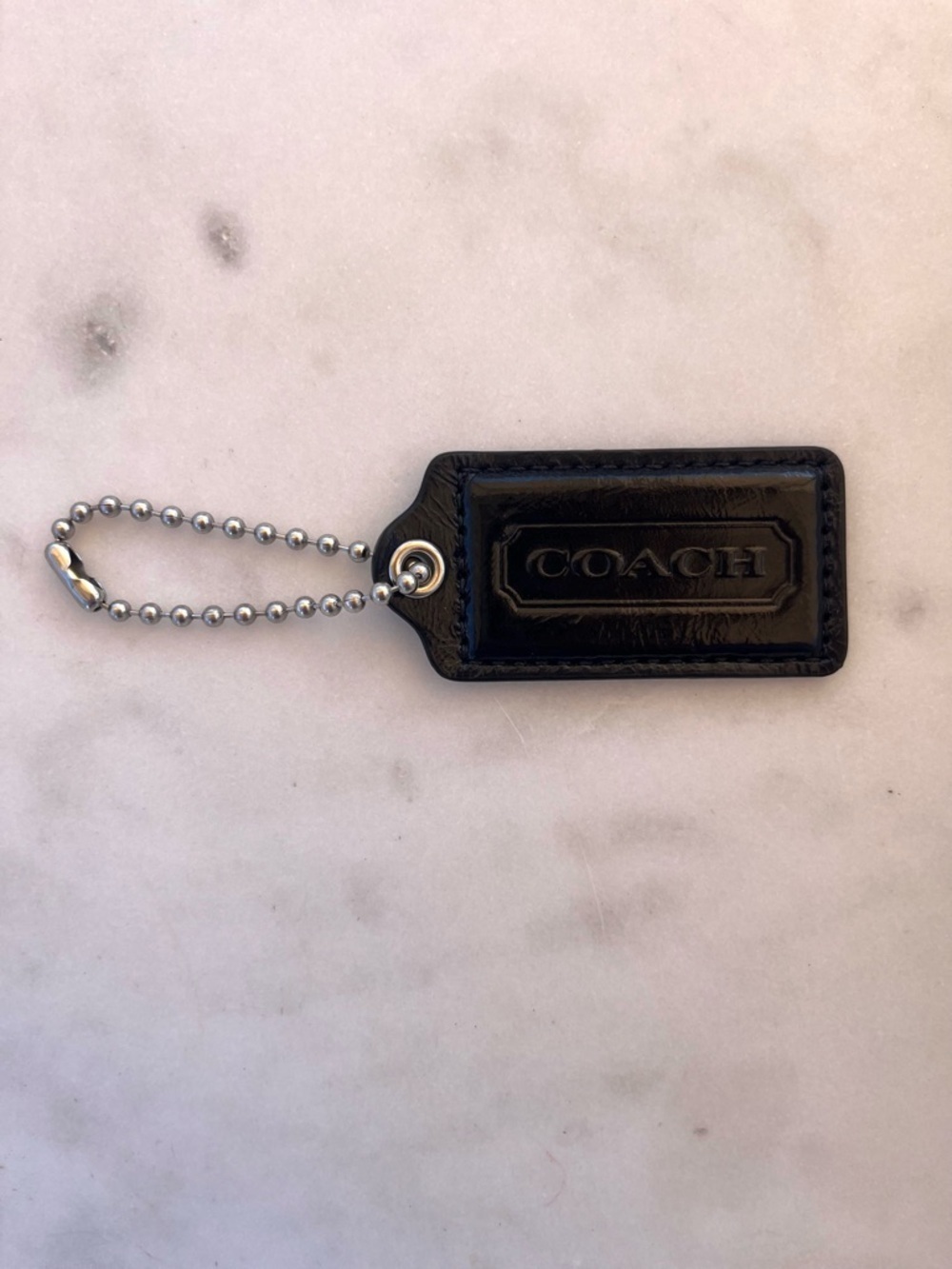COACH Vintage Patent Leather Hang Tag, Black